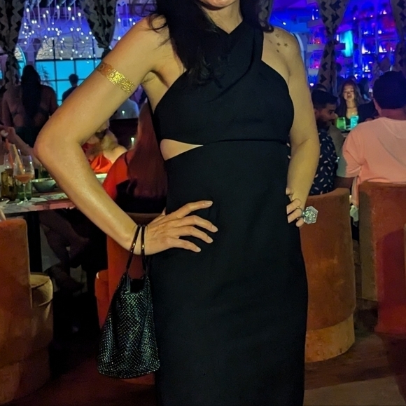 Women's Beaded Circle Handle Hobo Bag Black Gray punk grunge goth casual 90s y2k - Picture 2 of 11